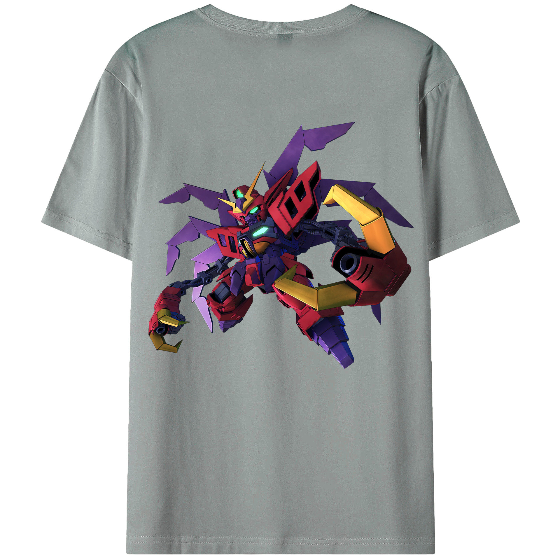 （画像用） 機動戦士ガンダム Mobile Suit Gundam 綿100％ メンズ半袖Tシャツ（バックプリント） 通気性